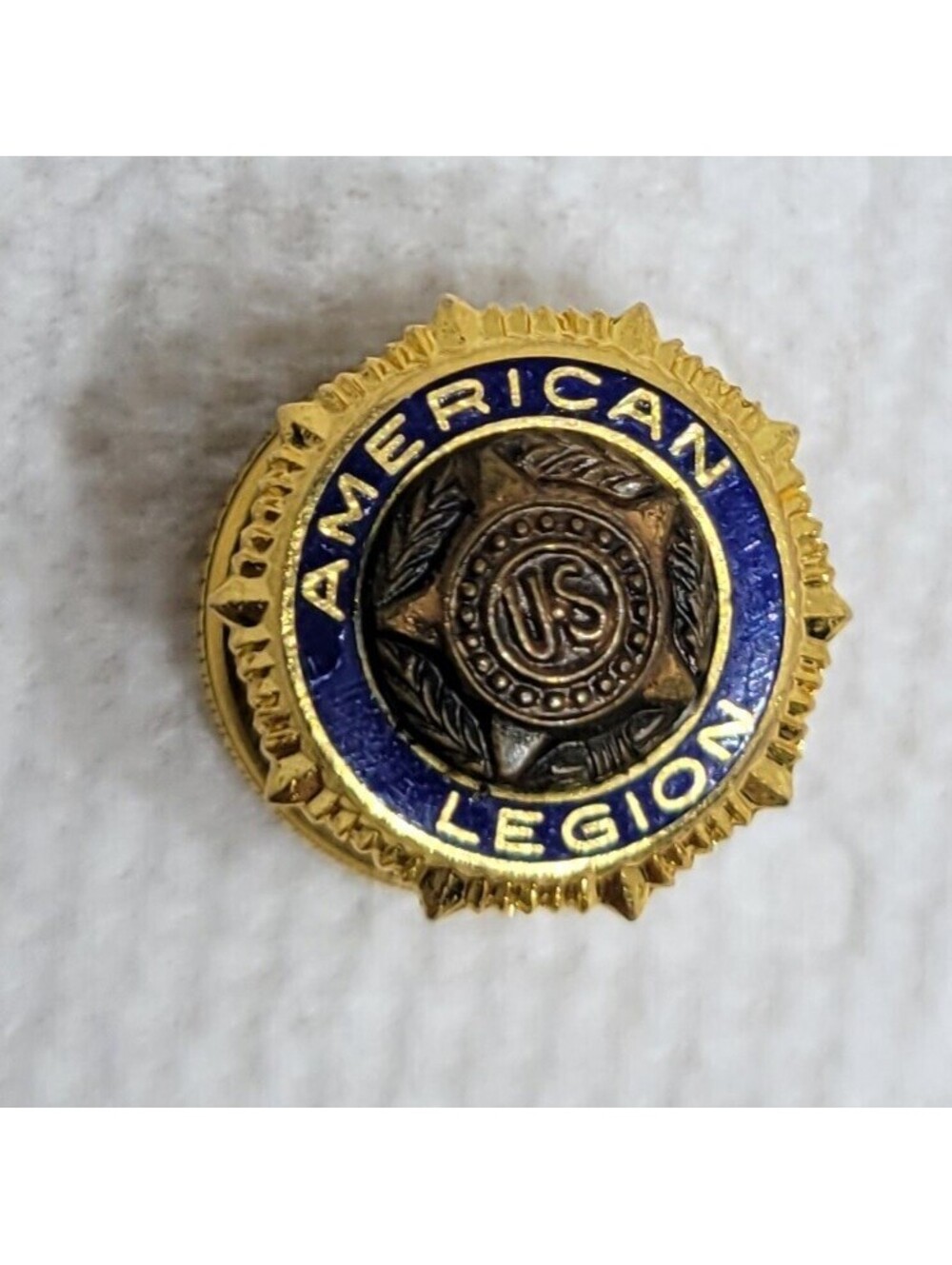 Vintage American Legion US Screwback Enamel Lapel Pin Tack Gold Tone 1/2"